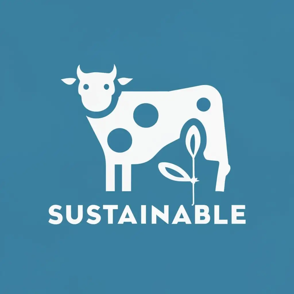 LOGO-Design-For-Sustainable-Production-Cow-Protocols-Blue-with-Typography-for-Internet-Industry
