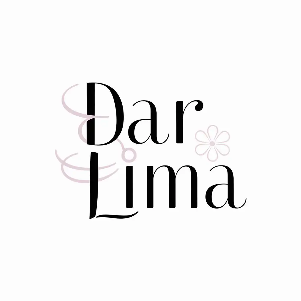 Elegant Dar Lima Script Logo with Pink and Gold accents