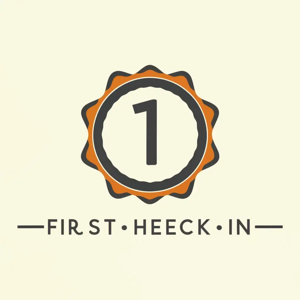 LOGO-Design-for-First-CheckIn-Badge-Style-with-Number-1-and-Travel-Industry-Theme