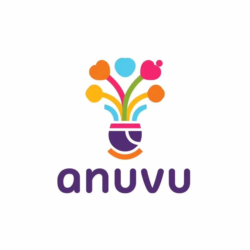 a logo design,with the text "anuvu", main symbol:vase of flowers,Moderate,be used in Education industry,clear background