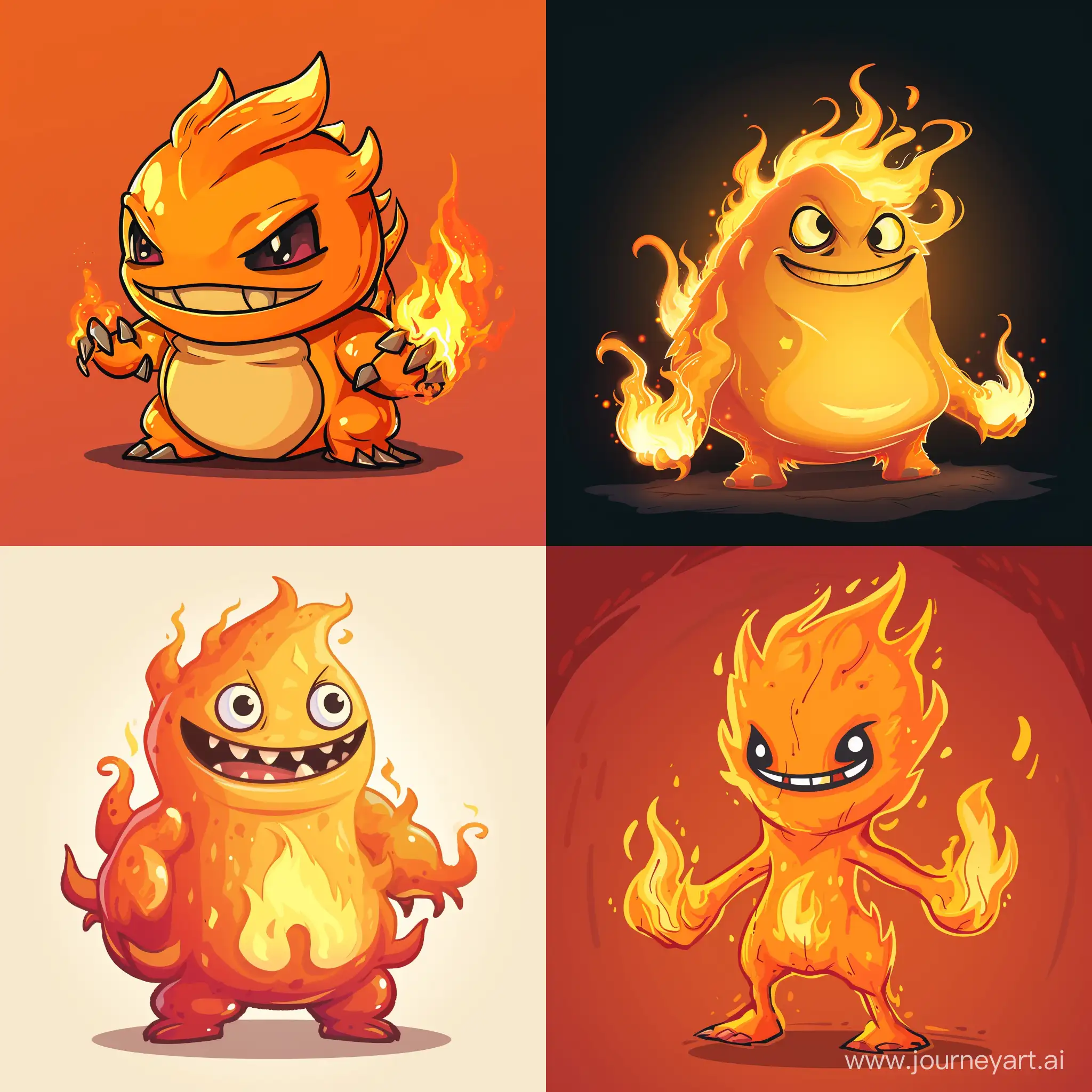 Playful-Cartoon-Fire-Monster-for-Casual-Mobile-Game