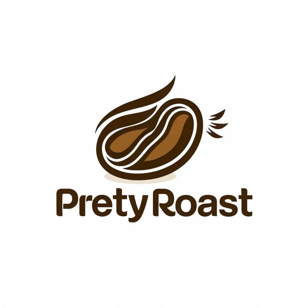 logo, Coffee bean with eyelashes, with the text "Pretty roast", typography, be used in Restaurant industry