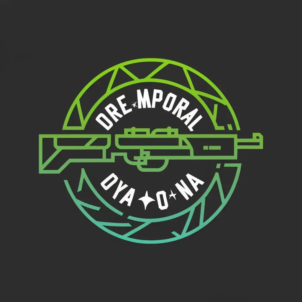 a logo design,with the text "DreamPortal", main symbol:The AWP sniper rifle, green and white color,complex,be used in Internet industry,clear background