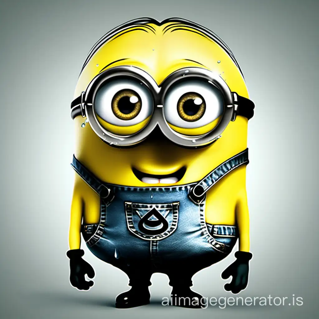 create a minion crying big tears on his cheek