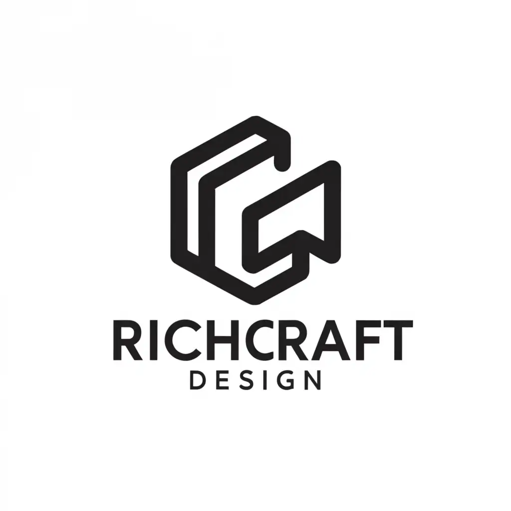 a logo design,with the text "RICHCRAFT DESIGN", main symbol:POLYGON,Minimalistic,be used in Technology industry,clear background