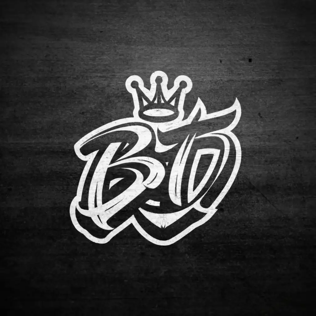 a logo design,with the text "bt in graffiti lettering with a crown", main symbol:crown,Moderate,clear background