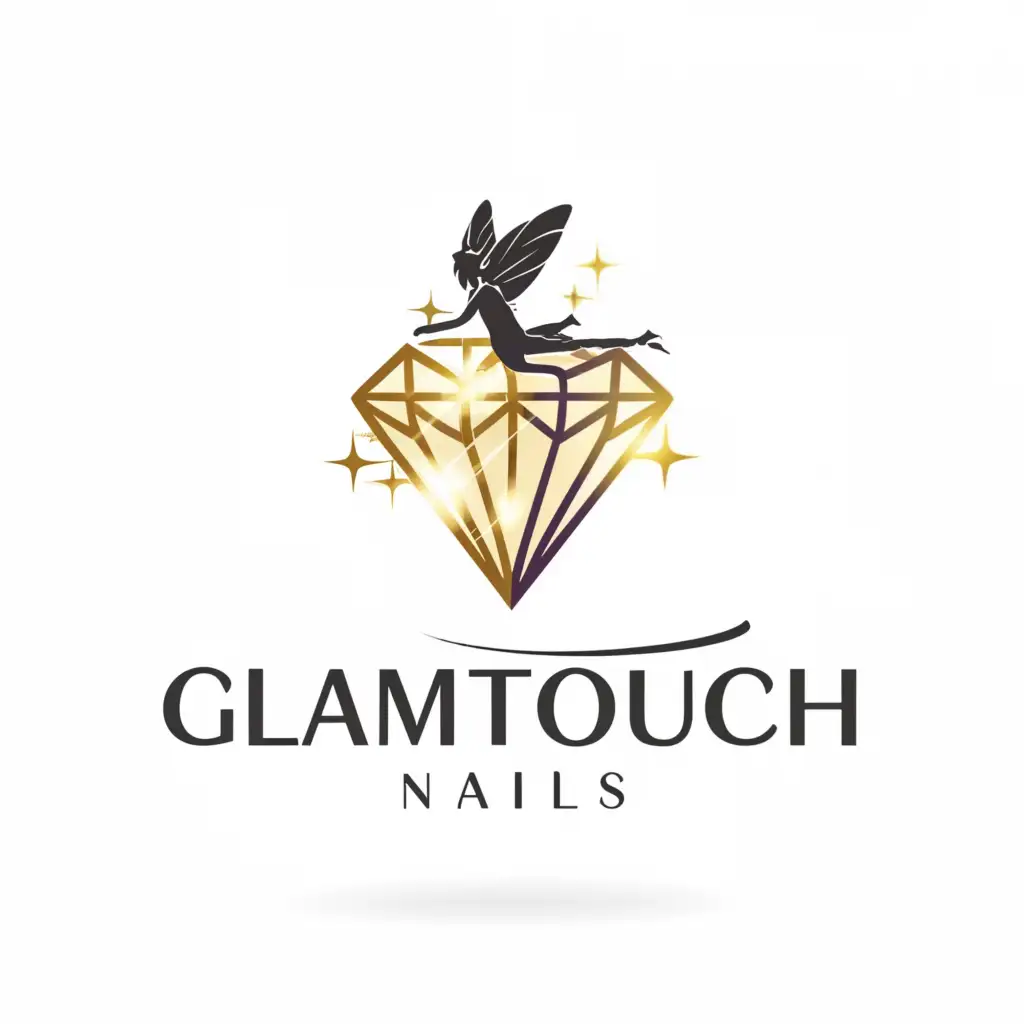 a logo design,with the text "GlamTouch Nails", main symbol:Diamond, Fairy,complex,be used in Beauty Spa industry,clear background