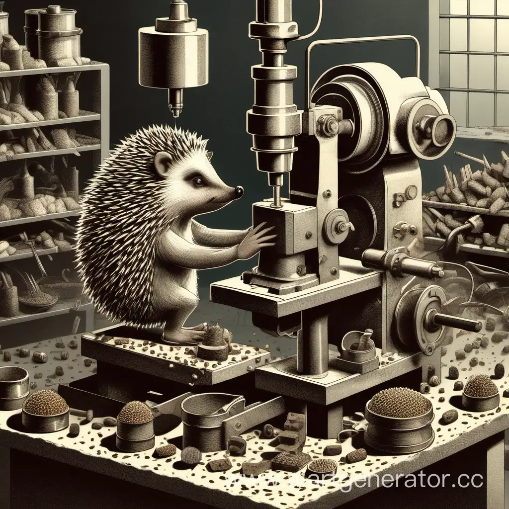 Animal-Team-Operating-Milling-Machine-at-the-Factory