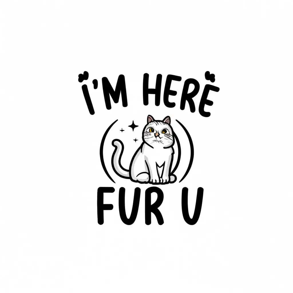 logo, Cat, with the text "I'm Here Fur U", typography