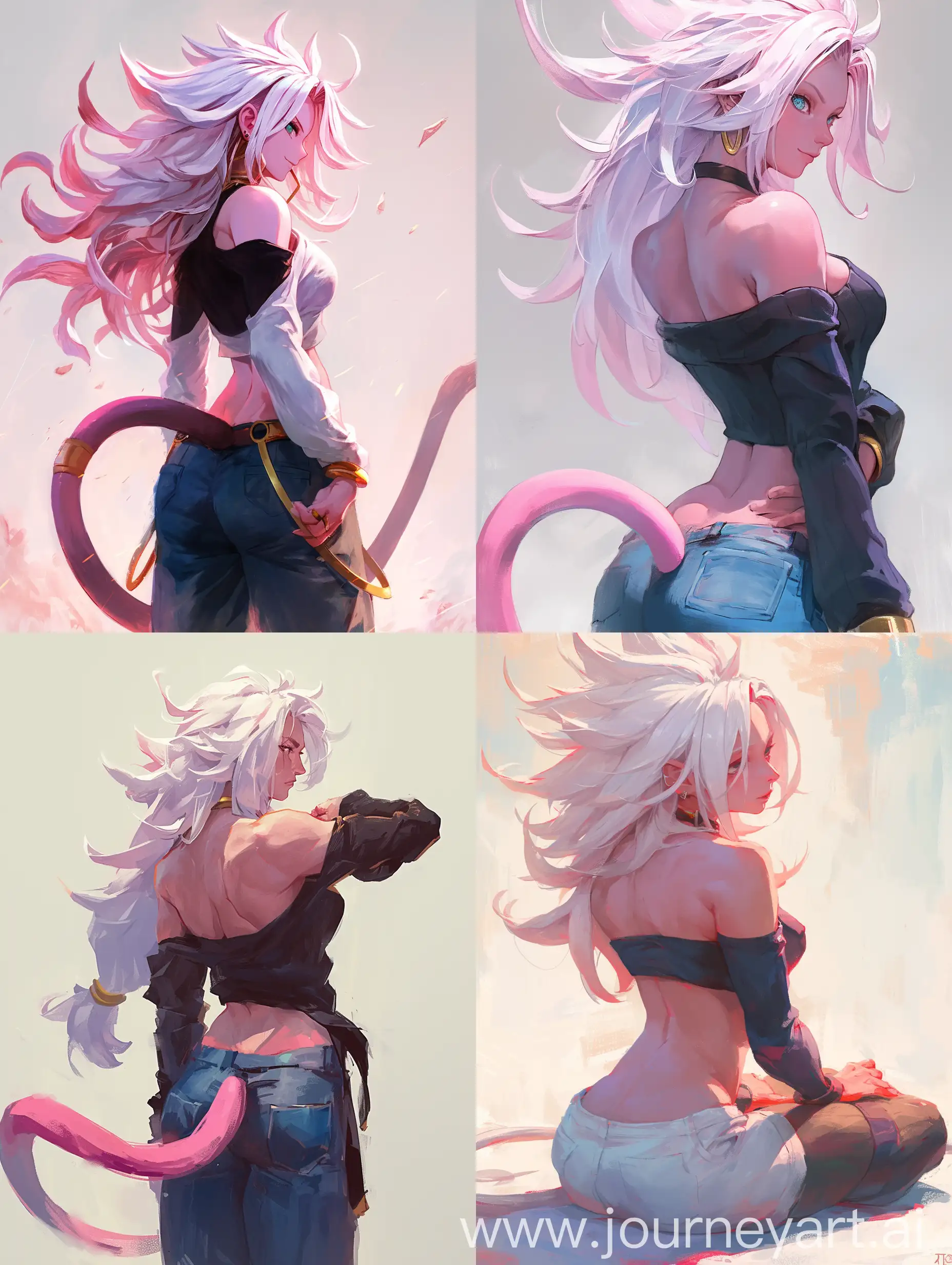 Majin-Android-21-Painting-with-Vibrant-Colors-Back-View
