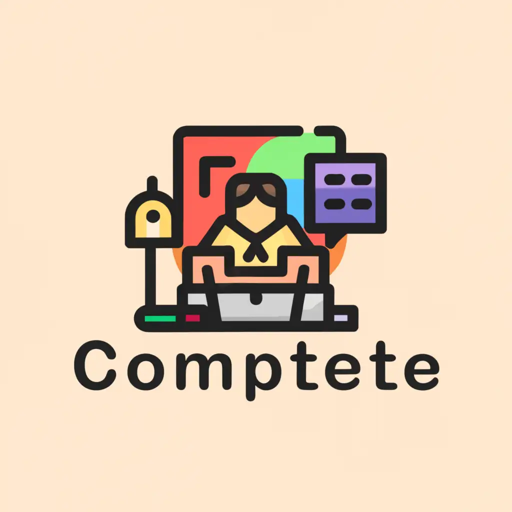 a logo design,with the text "Computer", main symbol:Computer, male Teacher, calculator,Minimalistic,be used in Education industry,clear background