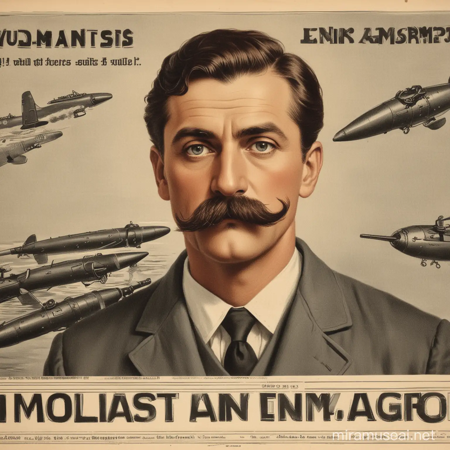 propaganda of a teacher with a moustache being clueless about torpedoes