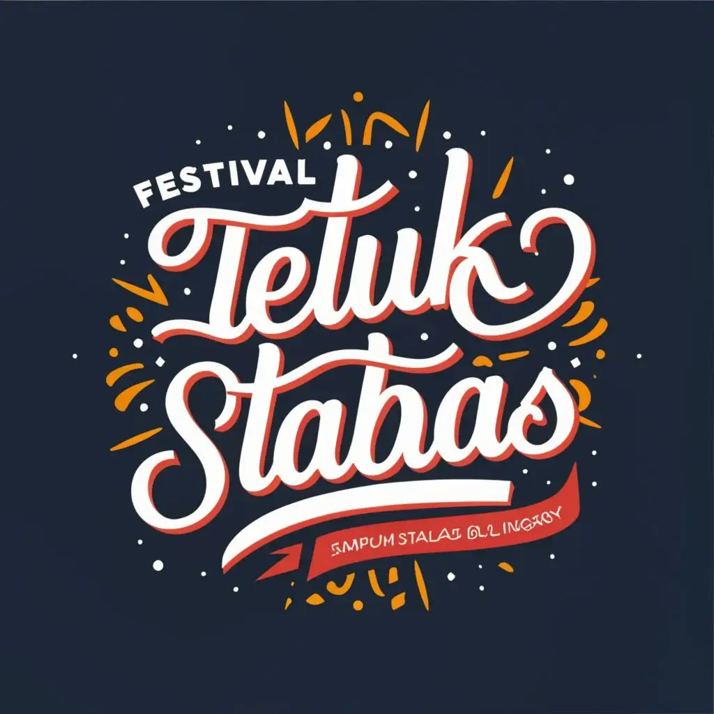 logo, Typography, with the text "Festival Teluk Stabas", typography, be used in Restaurant industry