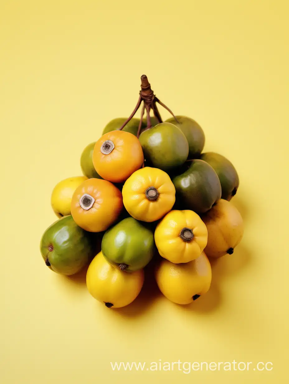Asam Kumbang fruit on yellow background
