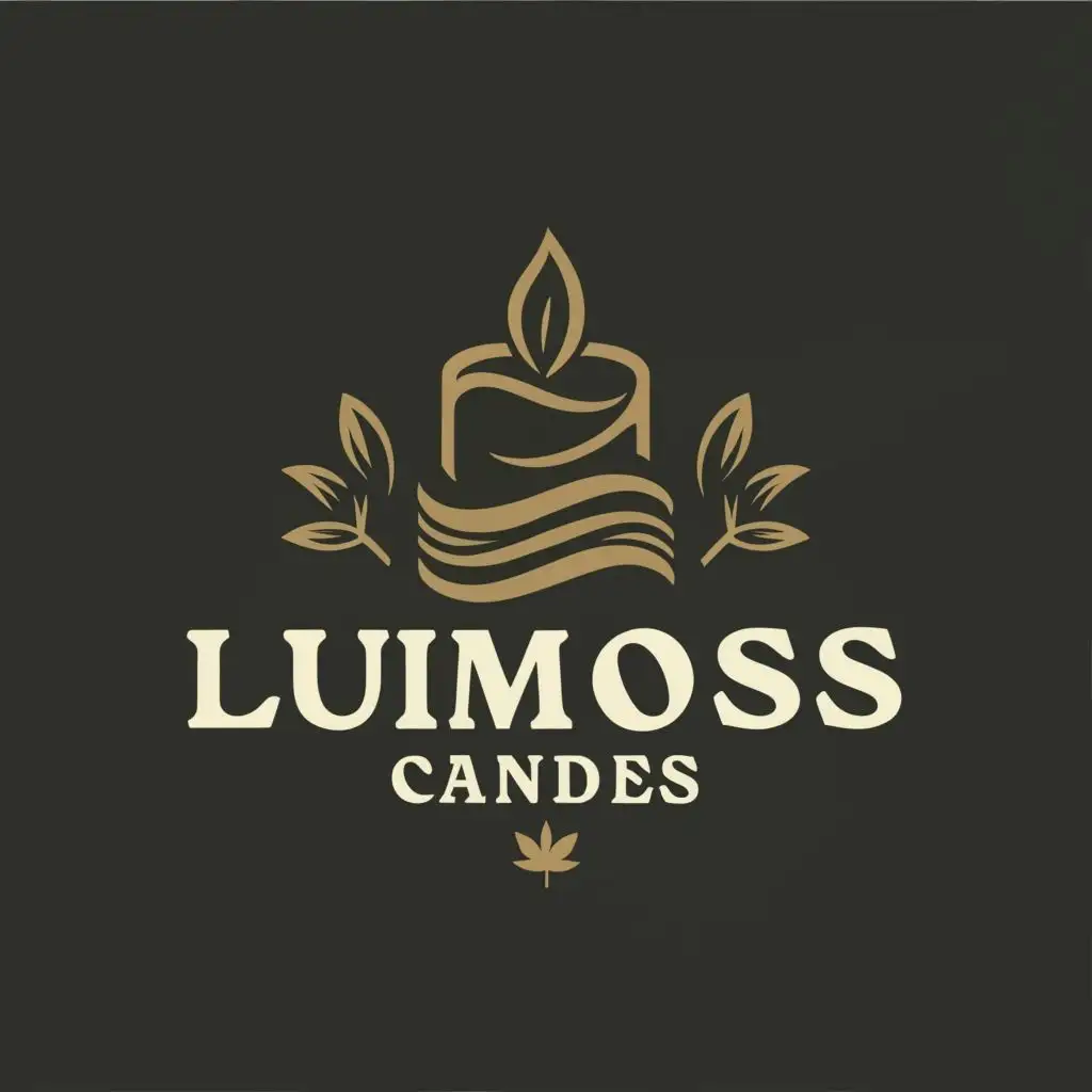 logo, candle nature materials elegant, with the text "lumos candles", typography, be used in Beauty Spa industry