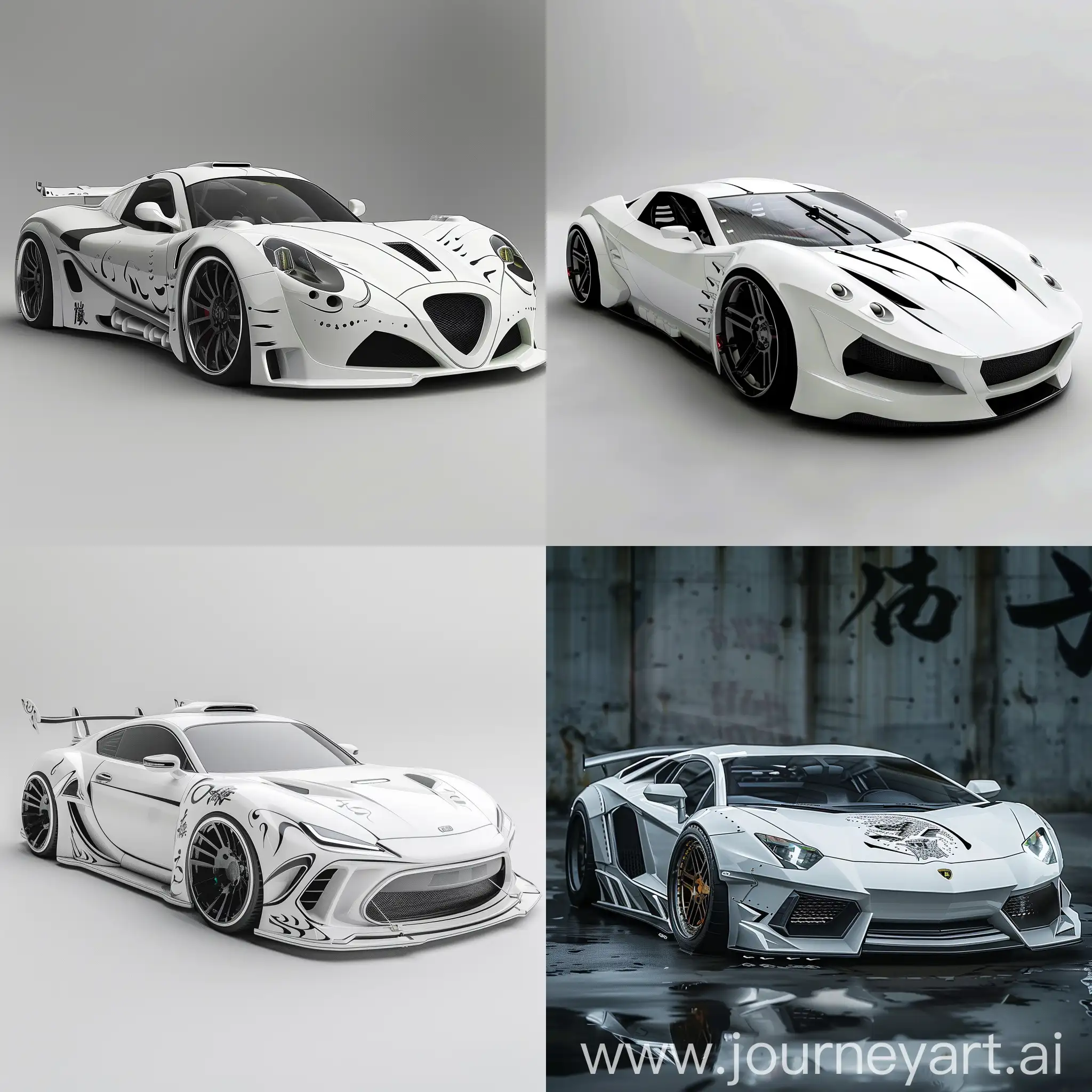 White-Chinese-Martial-Arts-Style-Sports-Car