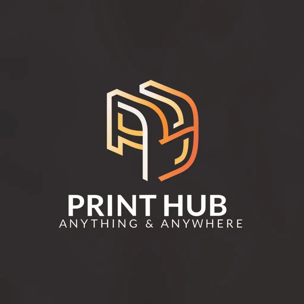 a logo design,with the text "print anything & anywhere", main symbol:Printhub,Moderate,clear background