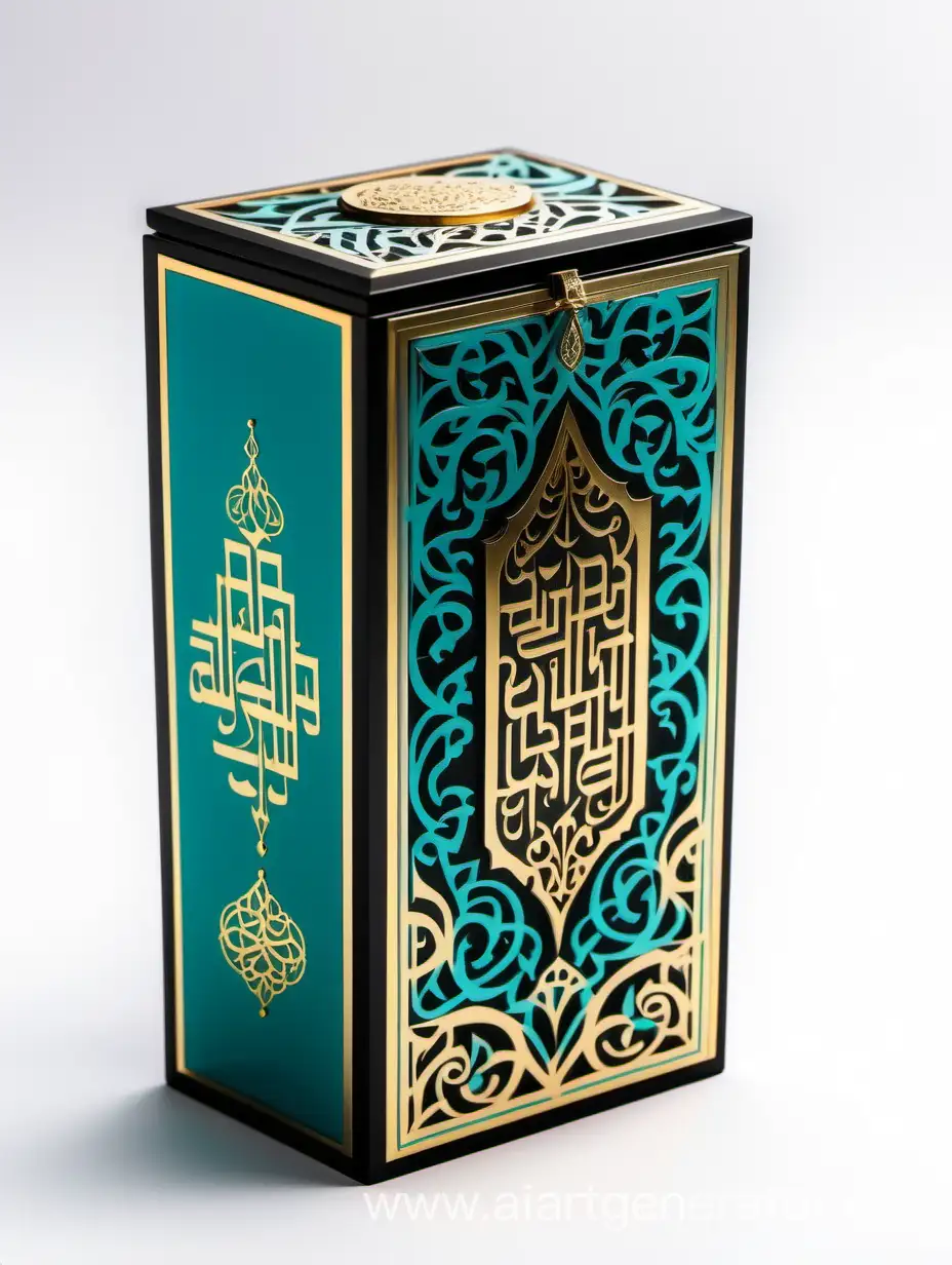 Luxury-Black-and-Gold-Turquoise-Perfume-Box-with-Arabic-Calligraphy