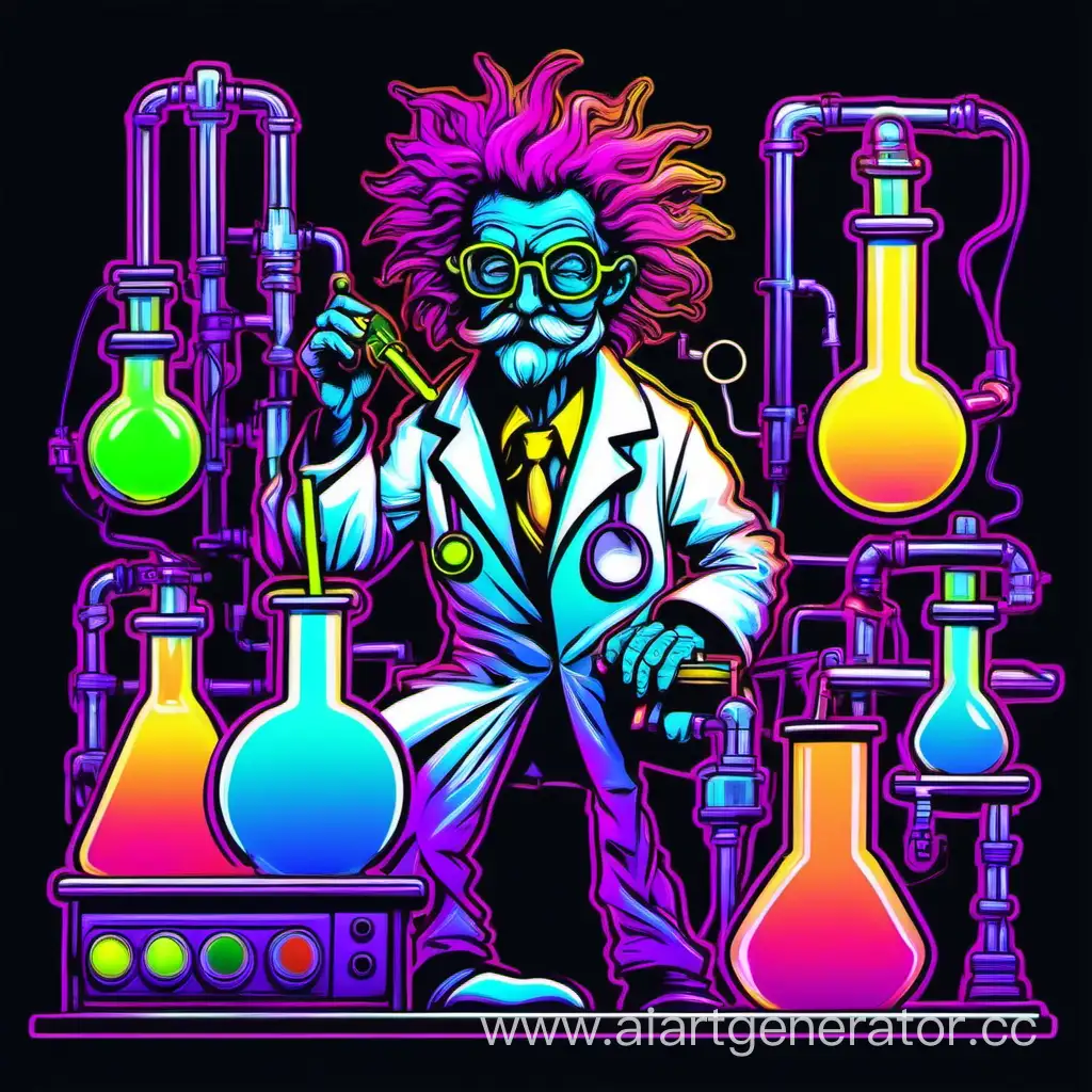 Vibrant-Mad-Scientist-Lab-in-Neon-Colors