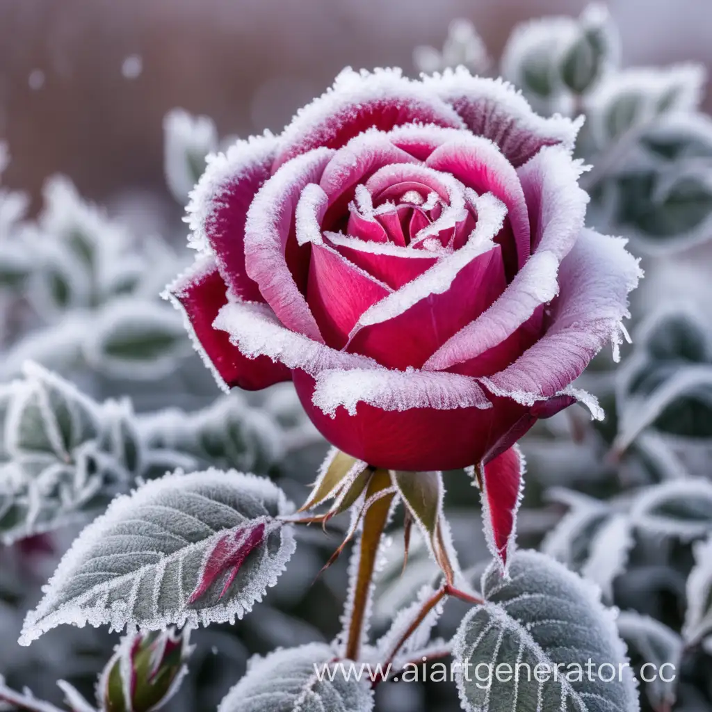 Blooming-Rose-Amidst-Frosty-Landscape