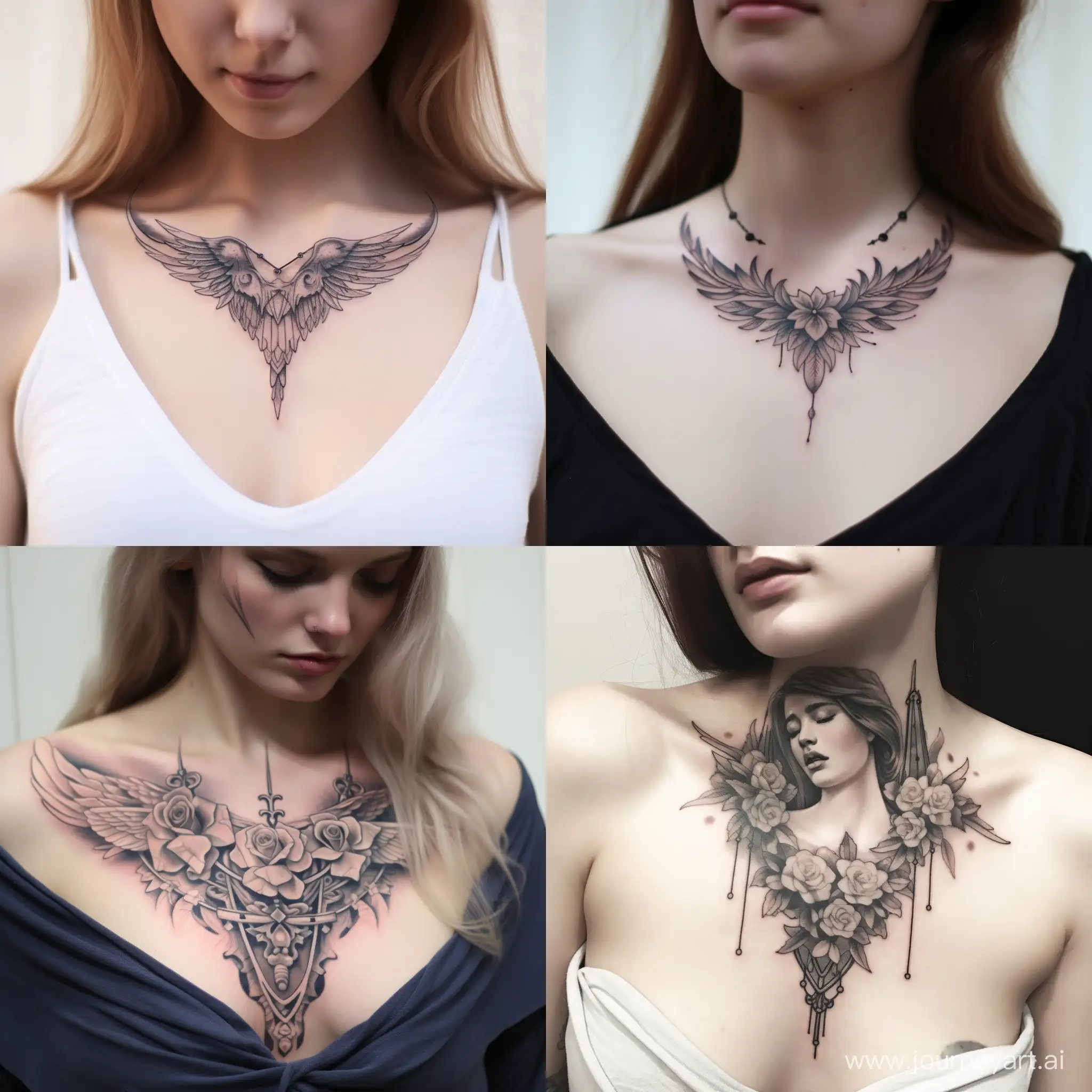 Collarbone-Angel-Luck-Tattoo