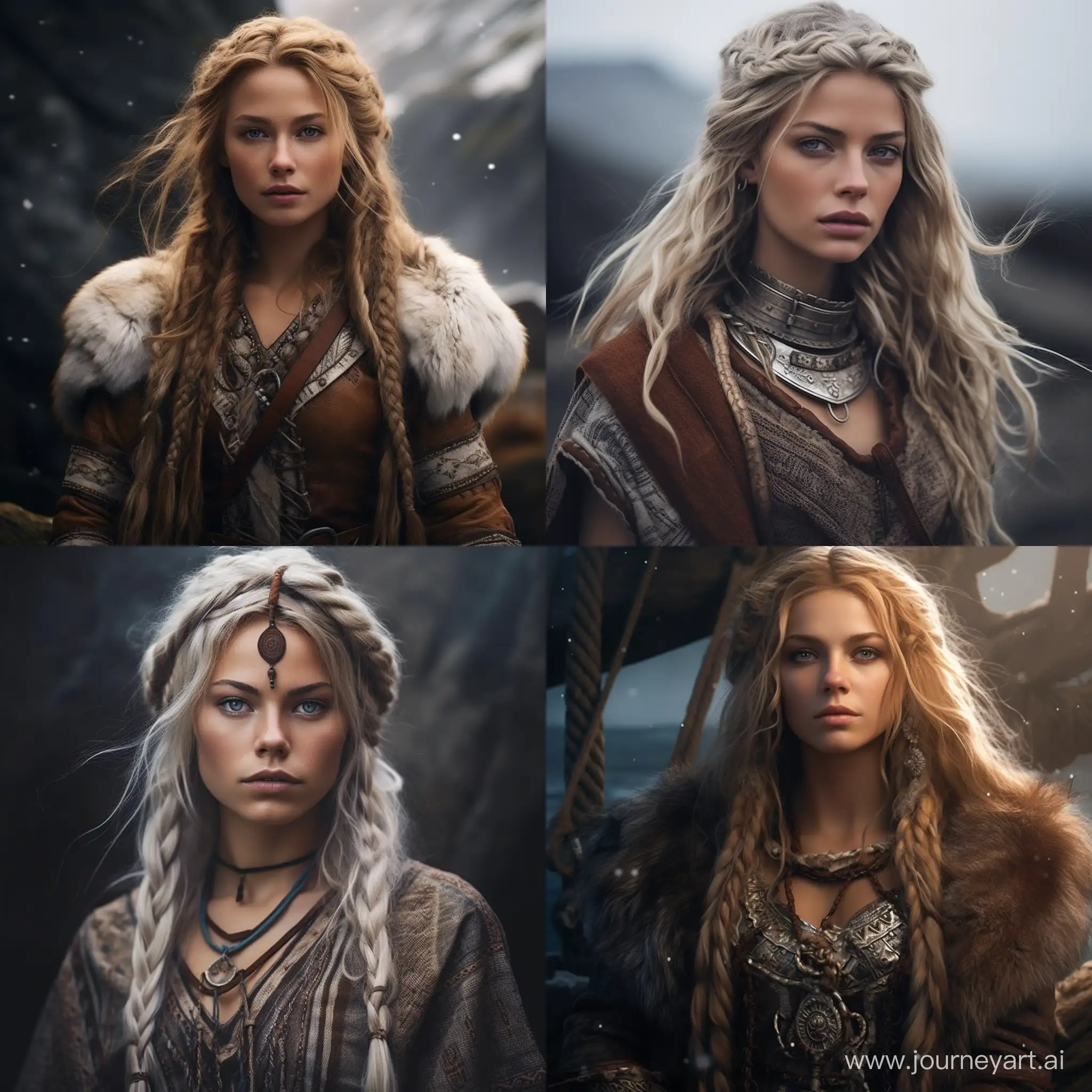 viking woman in Scandinavian's recognizable style