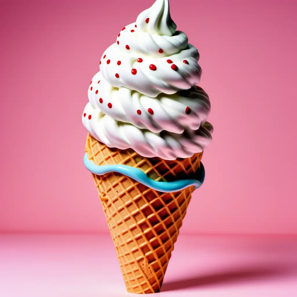 Pop Art PinUp Girl Admiring Large Soft Serve Ice Cream