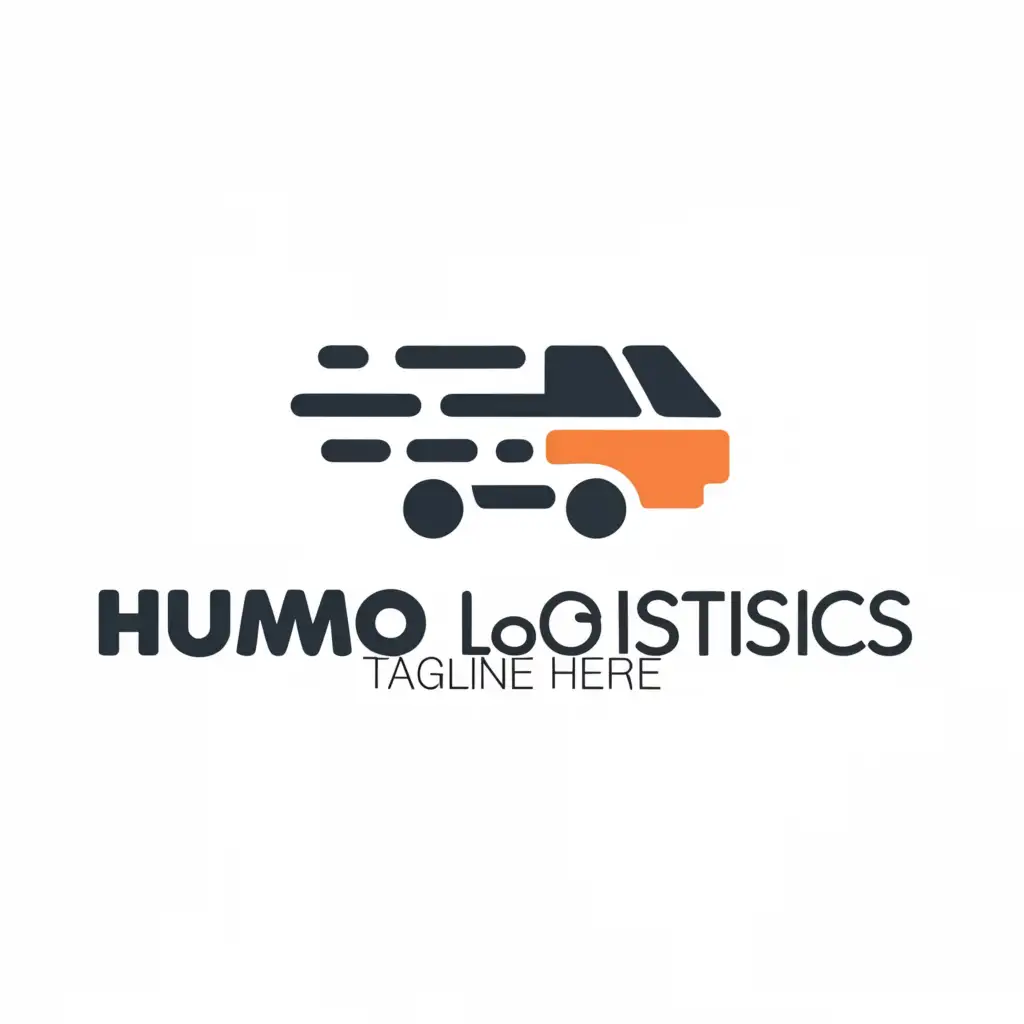 a logo design,with the text "HUMO
logistics", main symbol:road,Minimalistic,be used in Travel industry,clear background