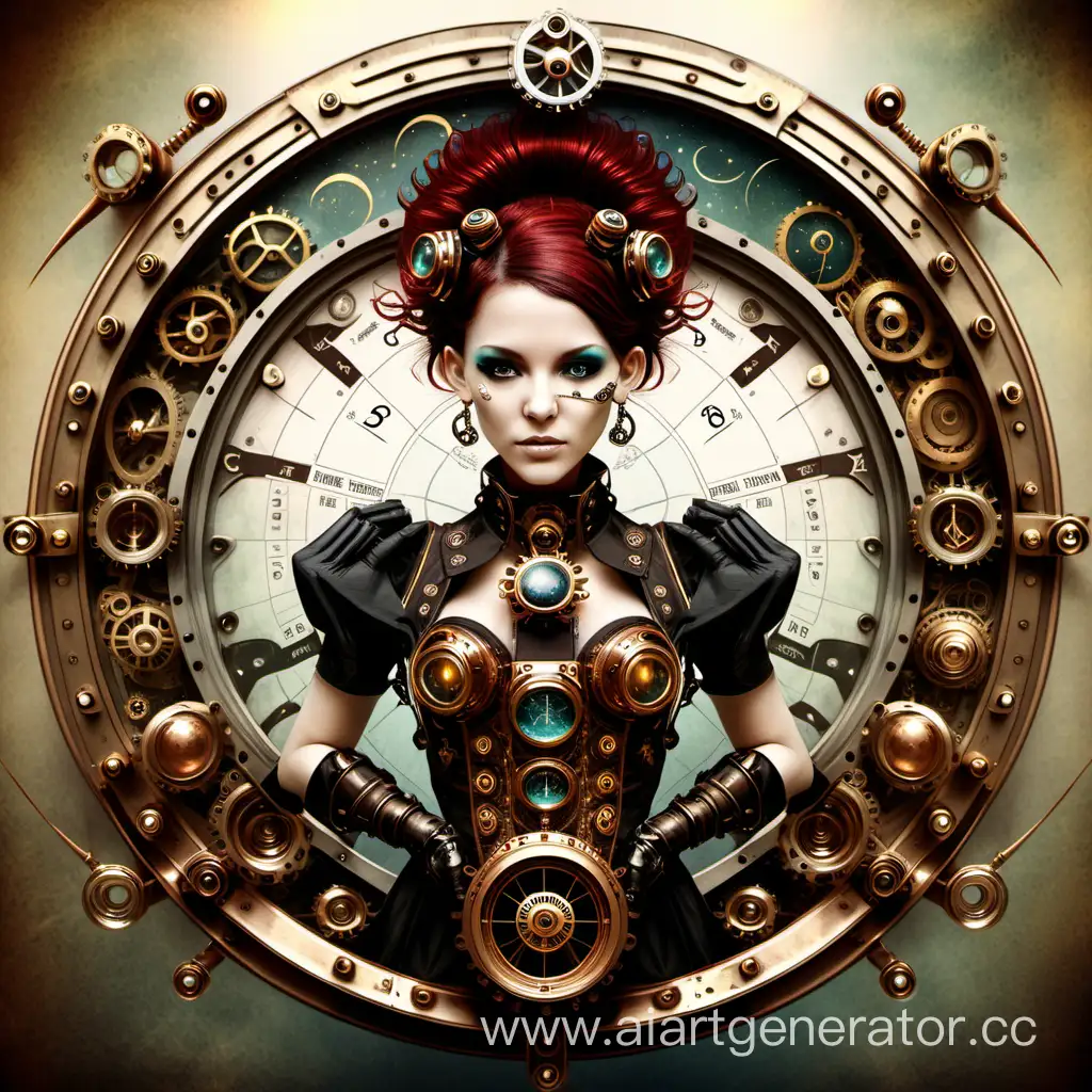 Zodiac signs. Cancer. Steampunk style