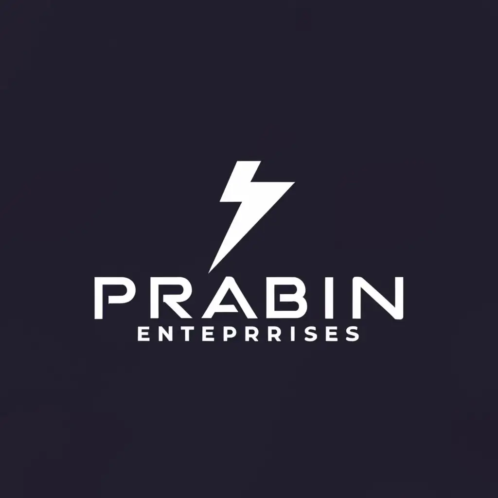 a logo design,with the text "Prabin", main symbol:Enterprises.,Moderate,be used in Entertainment industry,clear background