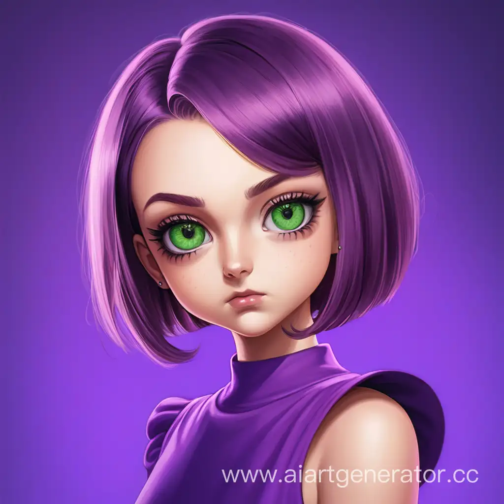 Enchanting-GreenEyed-Girl-in-Stylish-Purple-Dress