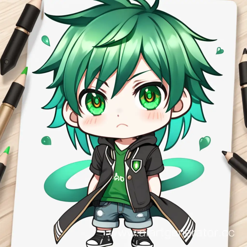 Chibi-Style-GreenHaired-Boy-with-Emerald-Eyes