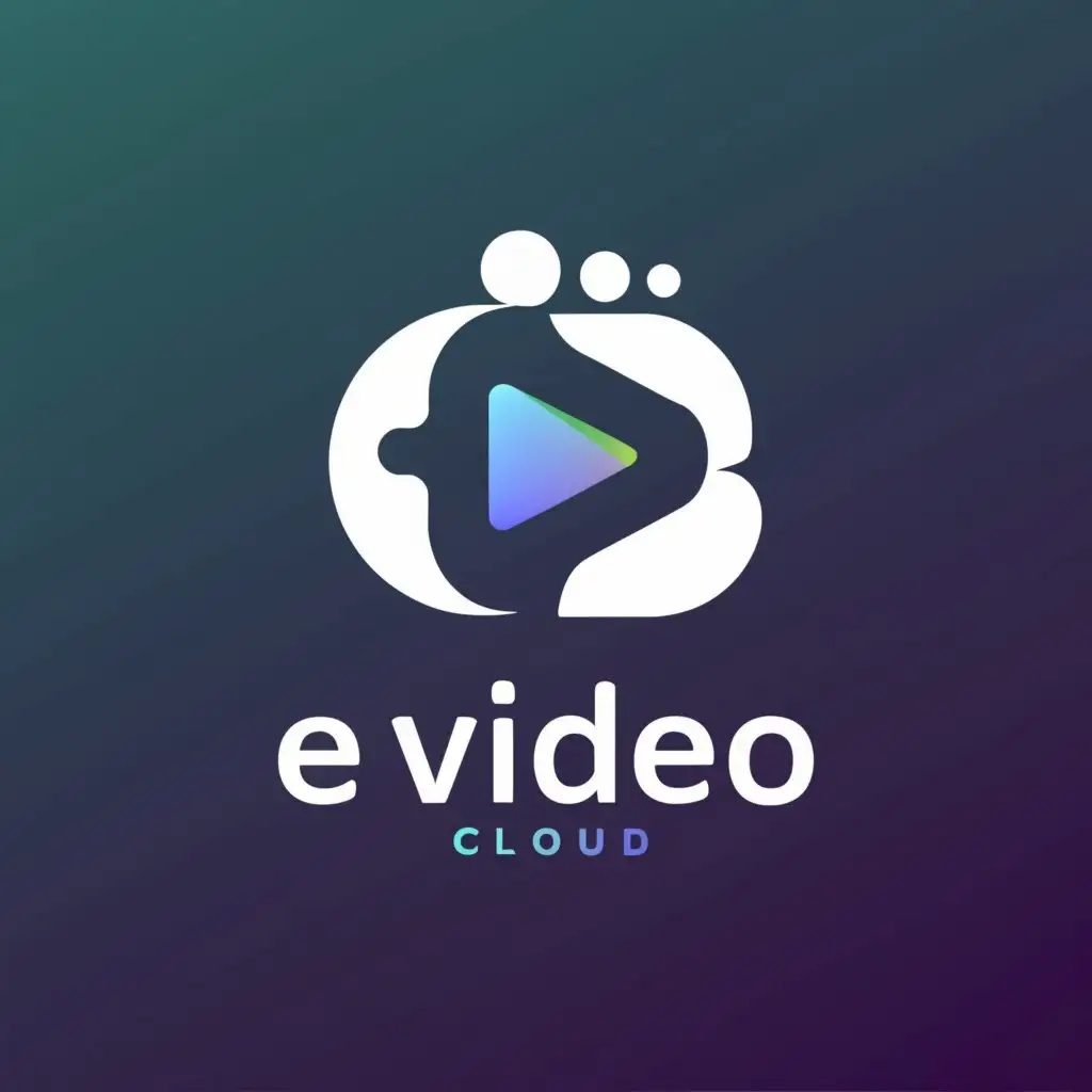 a logo design,with the text "E-Video Cloud", main symbol:Video,Moderate,clear background