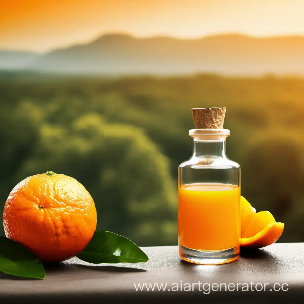 экстракт апельсина рядом апельсин на фоне природы