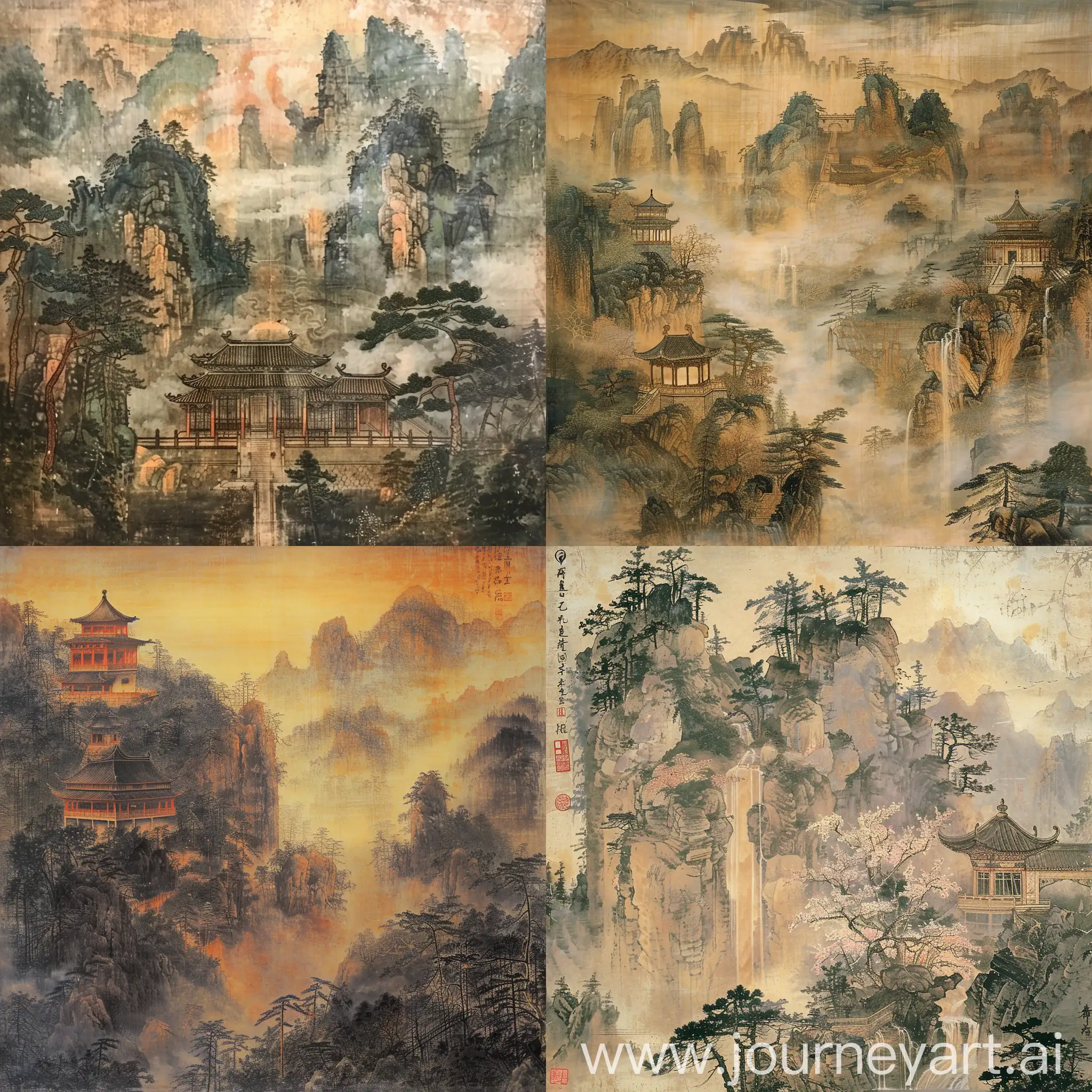 Ming-and-Qing-Dynasty-Palace-Immortal-Mountain-Painting