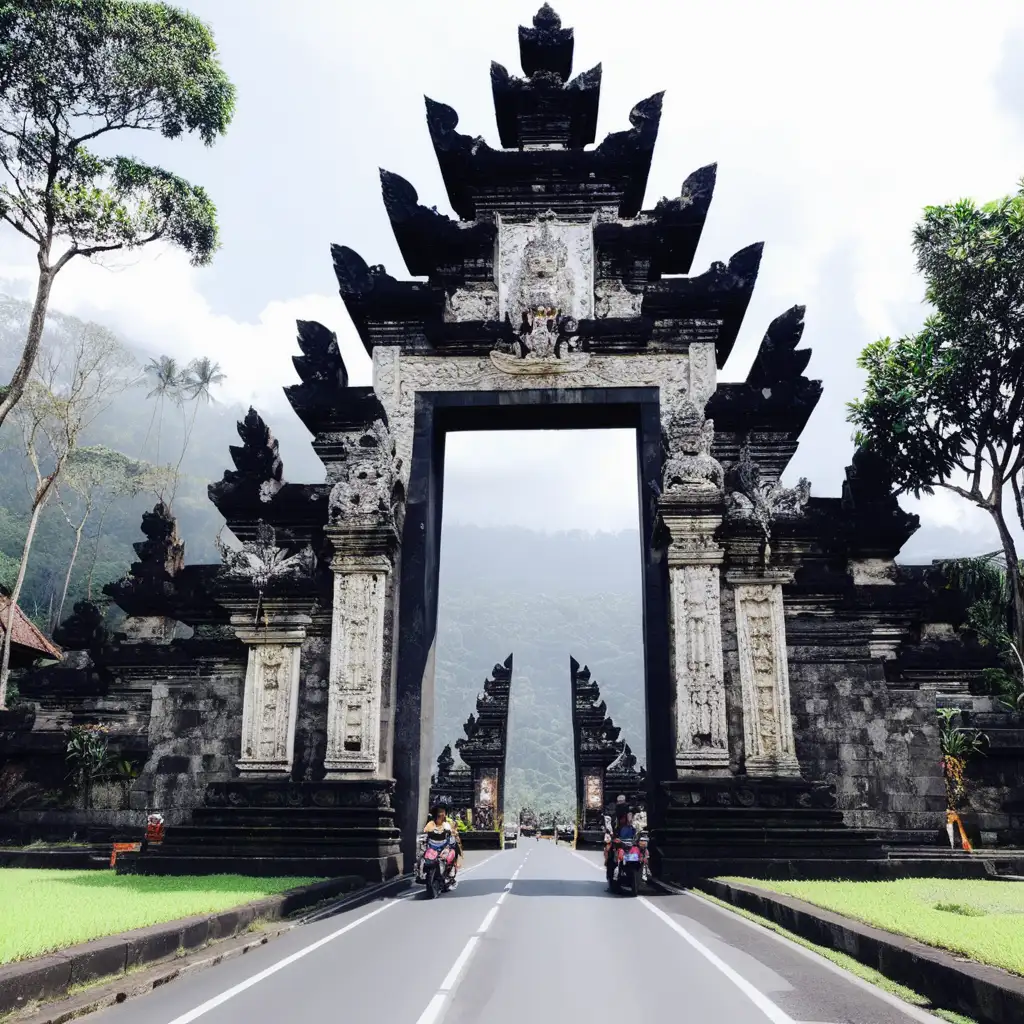 Handara Gate Bali Majestic Entrance Surrounded by Lush Greenery