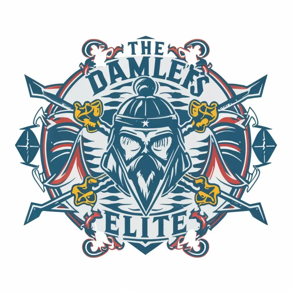 logo, WATER WARRIOR, with the text "The DAMLERS ELITE", typography