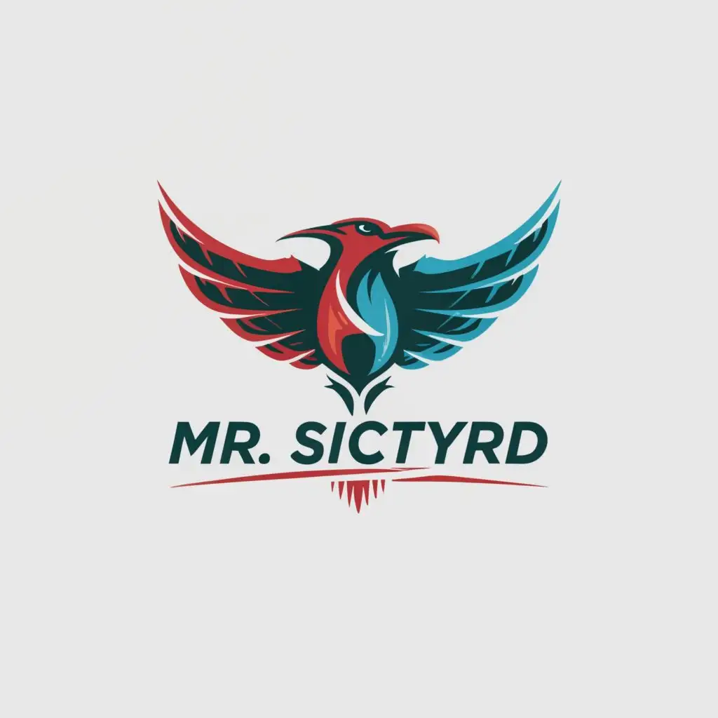 LOGO-Design-for-Mr-Sicntyrd-Blue-and-Red-Winged-Bird-Symbol-on-a-Clear-Background
