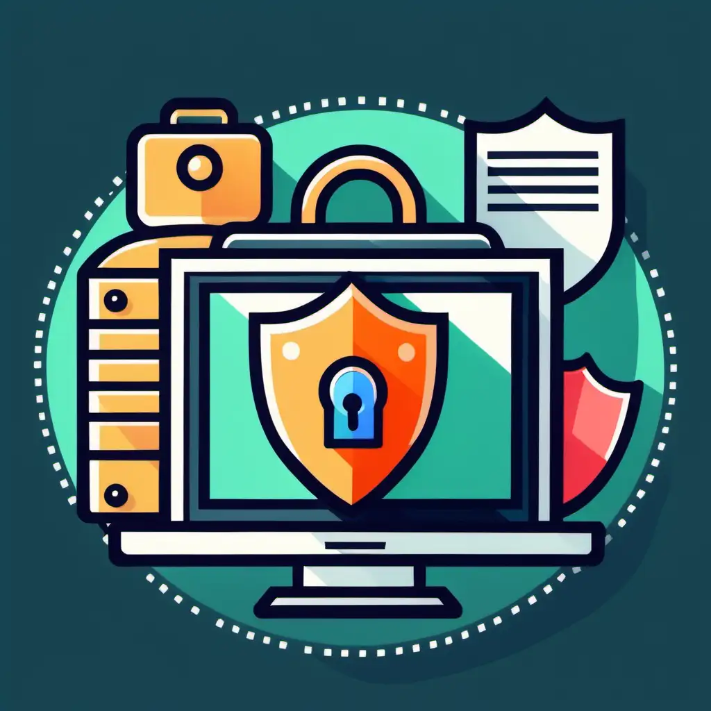 Colored icon: Security course computer
