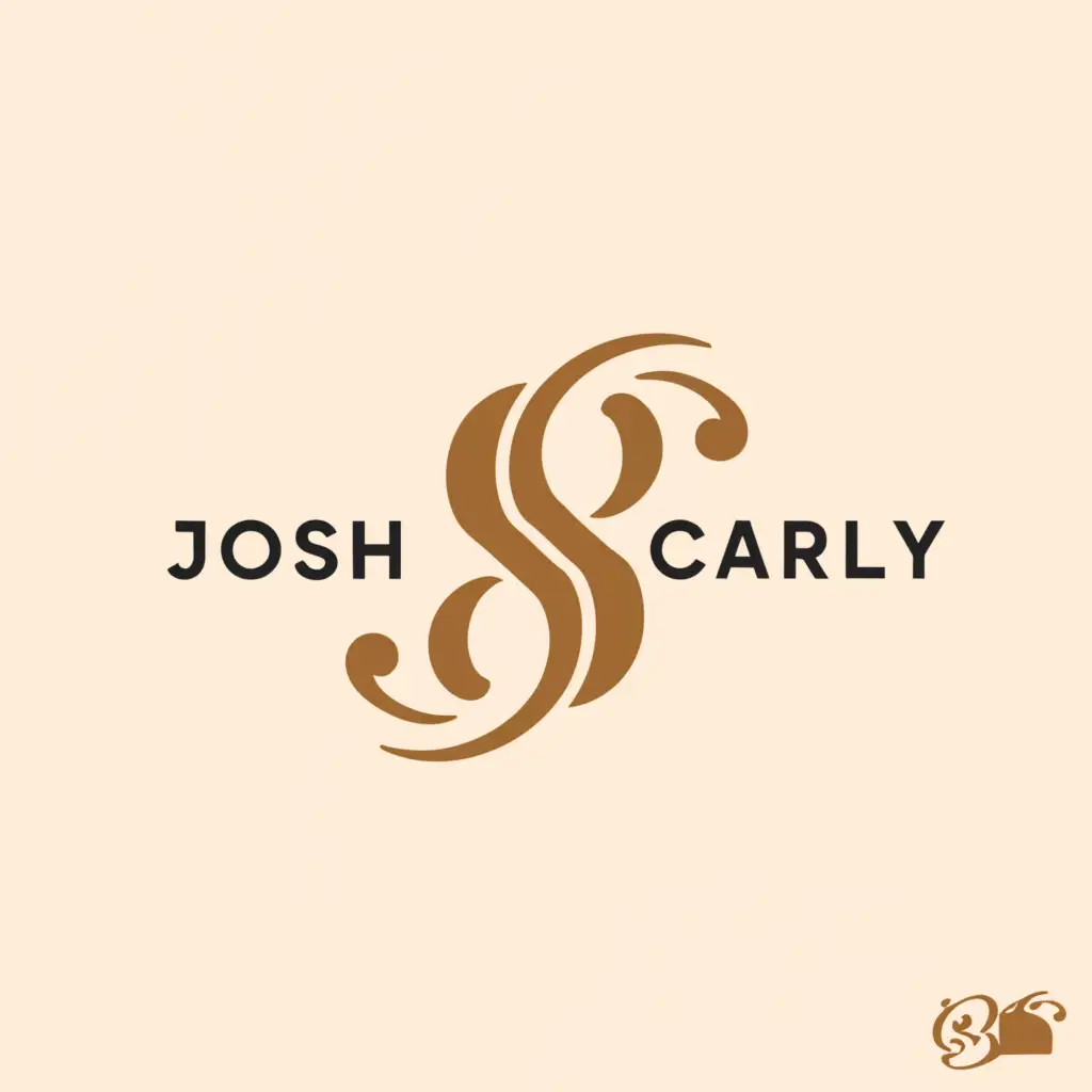 a logo design,with the text 'josh and carly', main symbol:capitol S with j and c embedded,Moderate, clear background