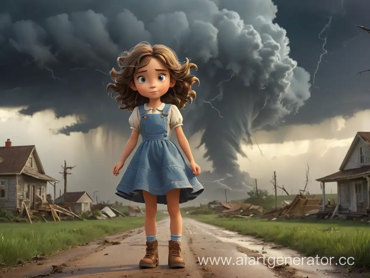 Young-Girl-with-Doll-in-Kansas-Amidst-Fairytale-Tornado