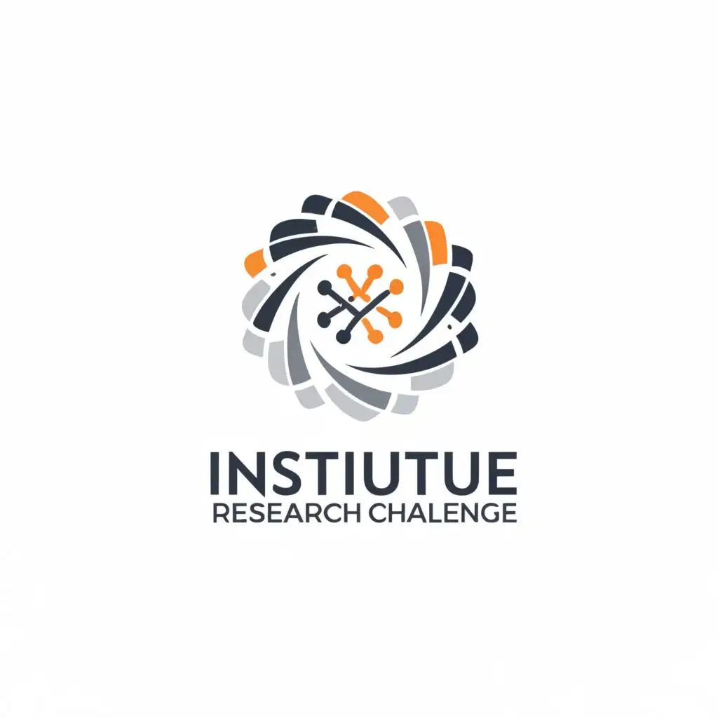 a logo design,with the text Institute Research Challenge, main symbol:resembles CFA Institute Logo, round, clear background, creative, innovation, don't include CFA word,Minimalistic,be used in Finance industry,clear background, greyscale colour