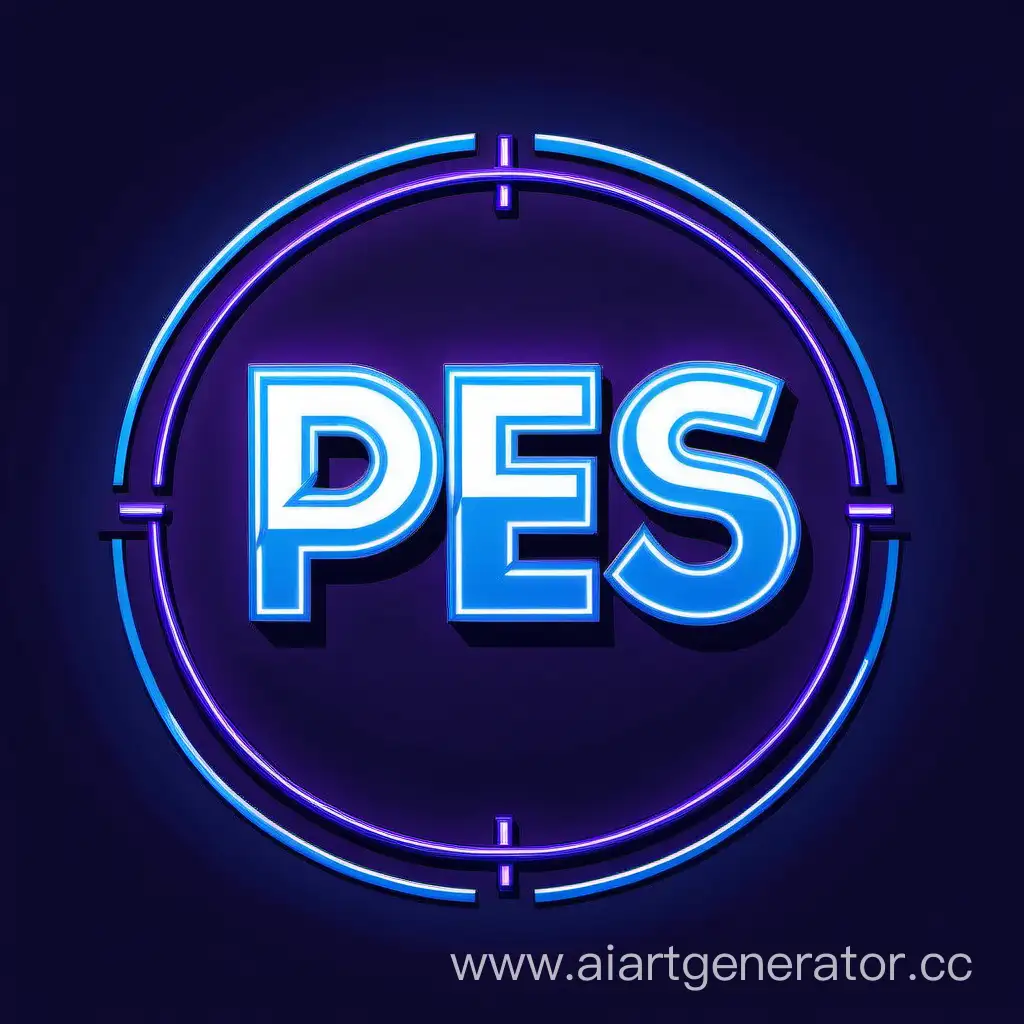 Vibrant-NeonStyle-PES-Logo-in-Blue-with-Purple-Outline