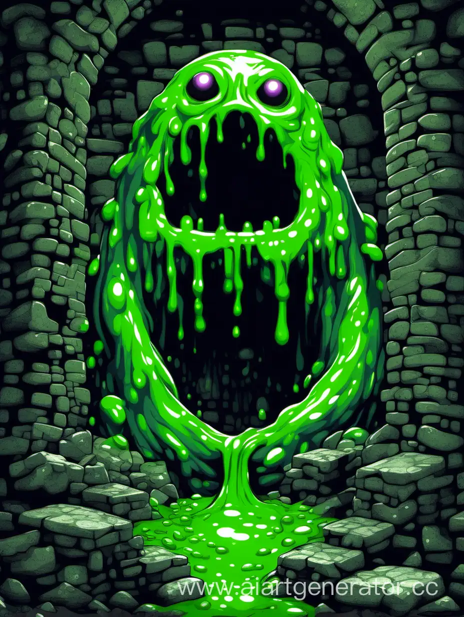 Sinister-Slime-Monster-in-Dark-Dungeon-Lair