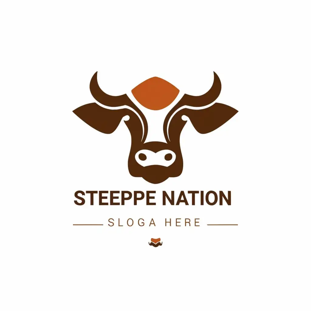 a logo design,with the text "STEPPE NATION", main symbol:COW,Moderate,clear background