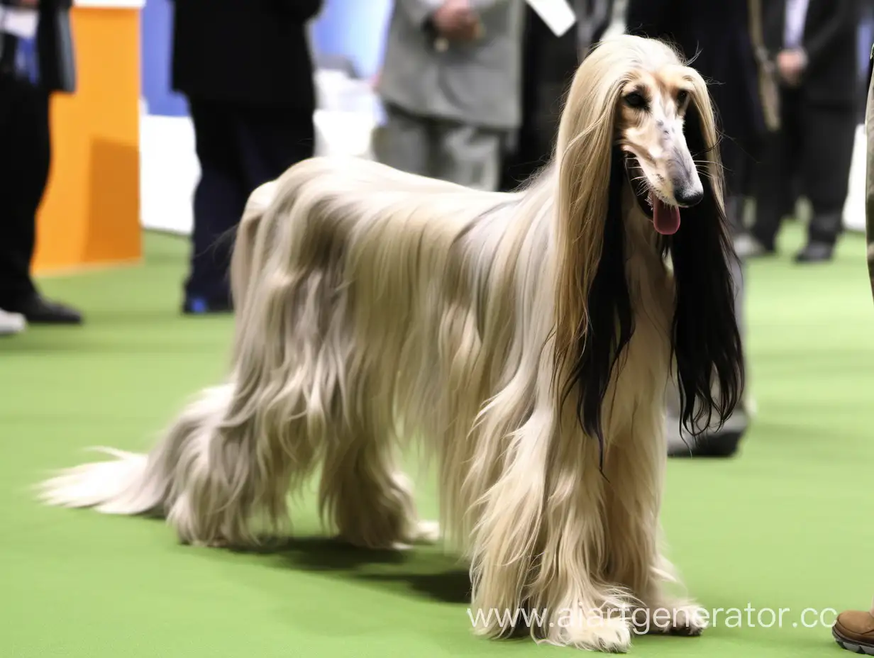 Elegant-Afghan-Hound-at-Dog-Show-Exhibition
