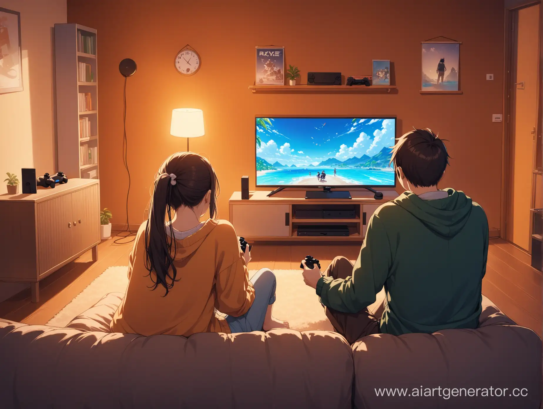Cozy-Couple-Playing-PlayStation-Together