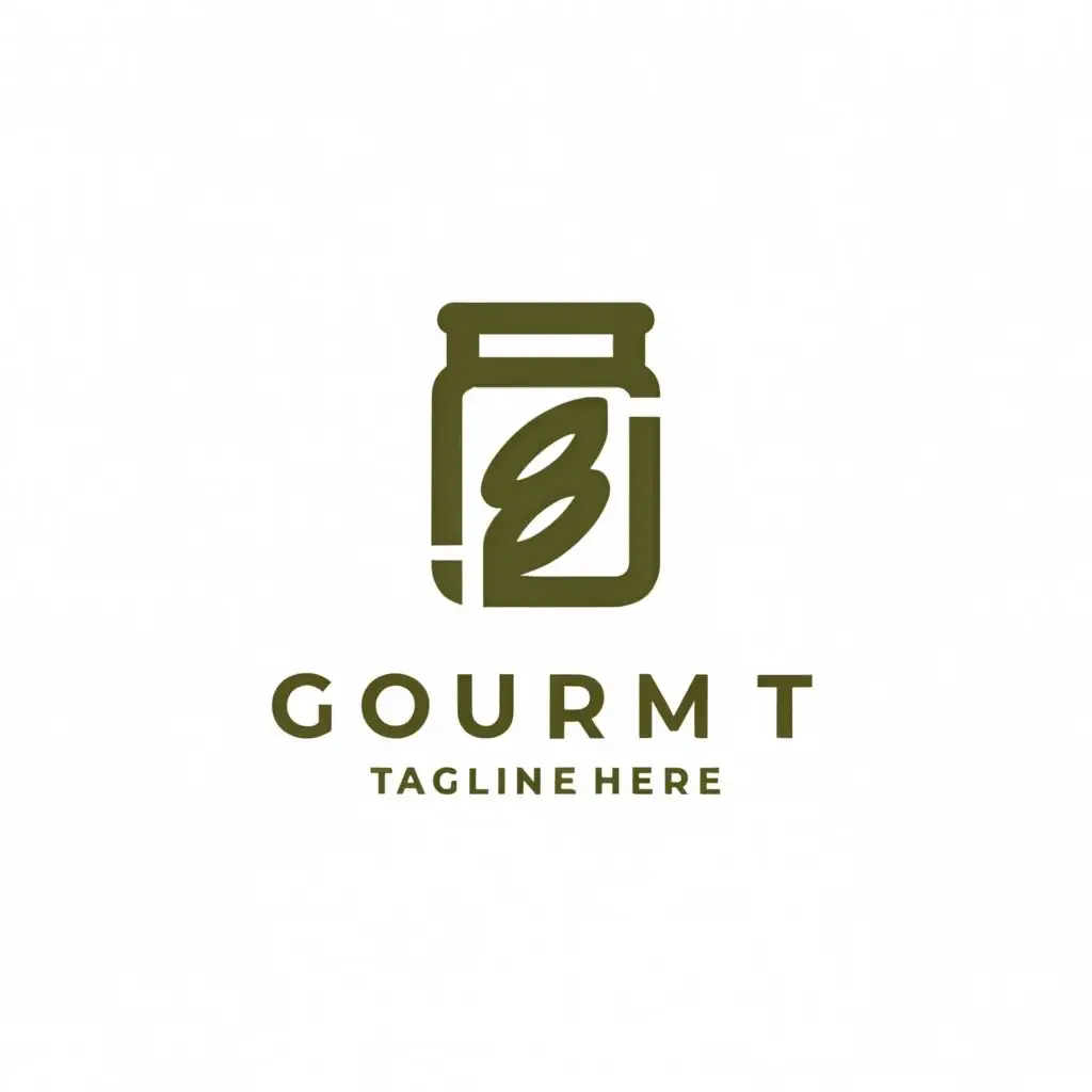 a logo design,with the text "Gourmet", main symbol:Jar,Minimalistic,clear background
