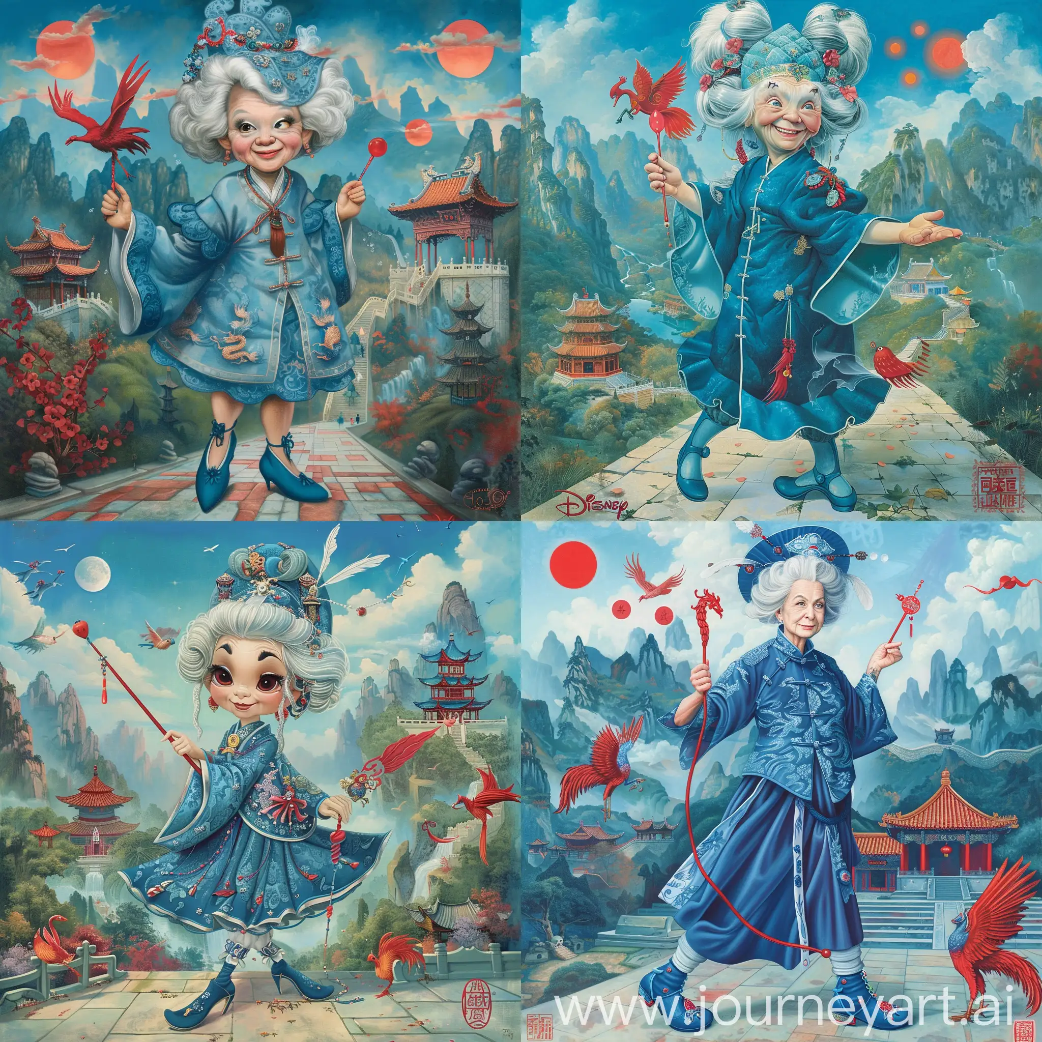 Disney-Fairy-Godmother-in-Historic-Painting-Style-with-Chinese-Elements