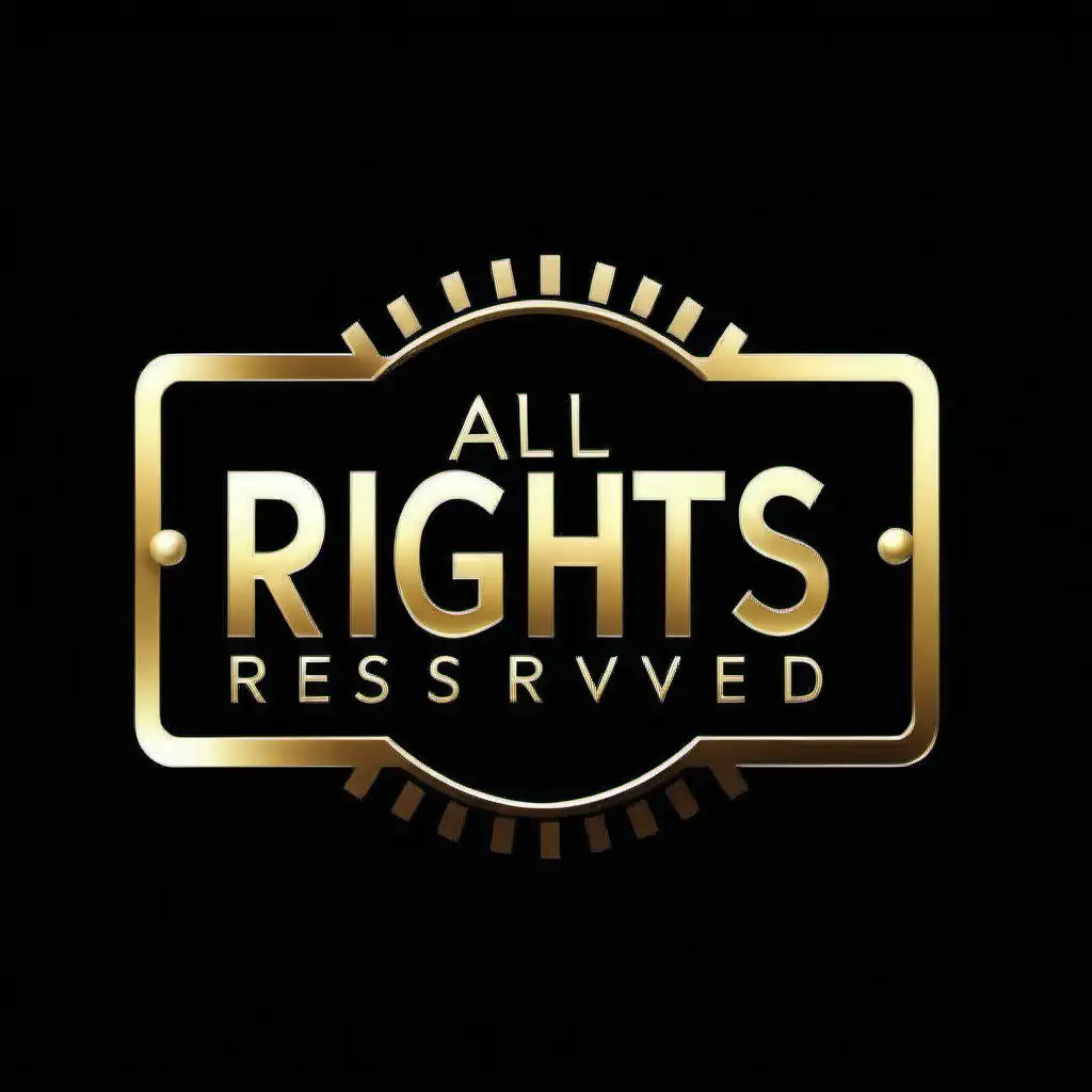 all rights reserved logo, in a black background
